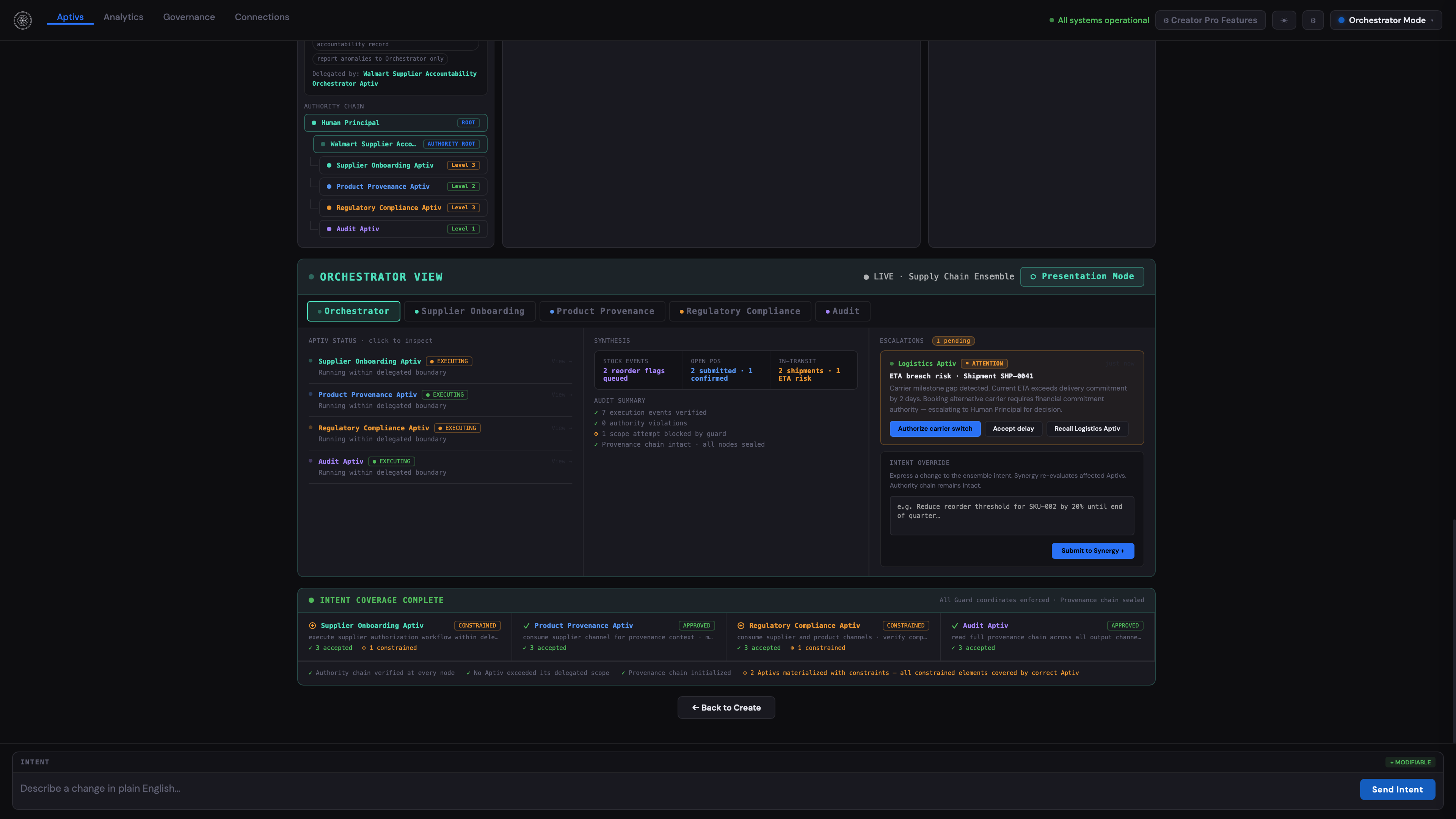 Ensemble Orchestrator View